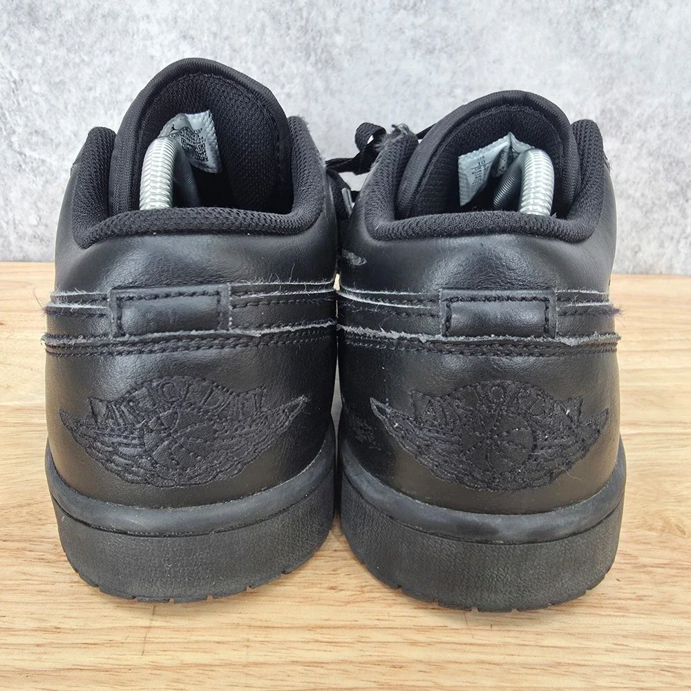 Air Jordan 1 Low Sneaker Mens 10 Triple Black Leather Retro 553558-093 Shoe